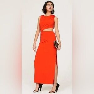 Atlein Collective Cutout Dress Orange